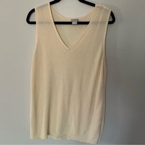Chico's Cream V-Neck Tank Top see through